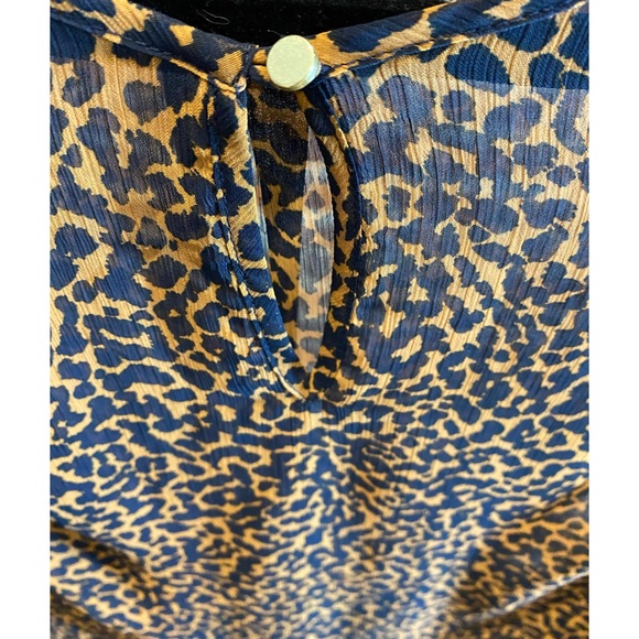 Banana Republic Knit Keyhole Animal Print Blouse - Picture 2 of 16
